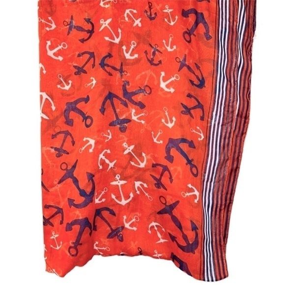 2 Chic Accessories - NWOT🥀 Red and Blue Anchor Scarf